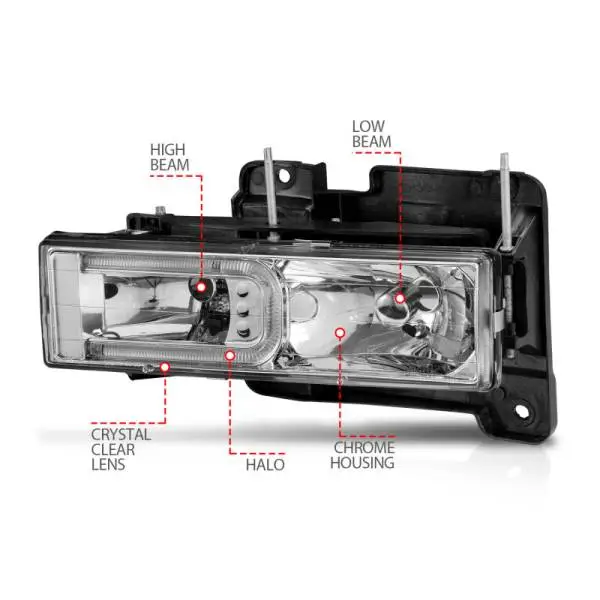ANZO 1999-2000 Cadillac Escalade Crystal Headlights thumbnail 10
