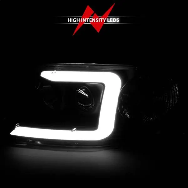 ANZO 1997-2003 Ford F-150 Projector Headlights w/ Light Bar Chrome Housing thumbnail 7