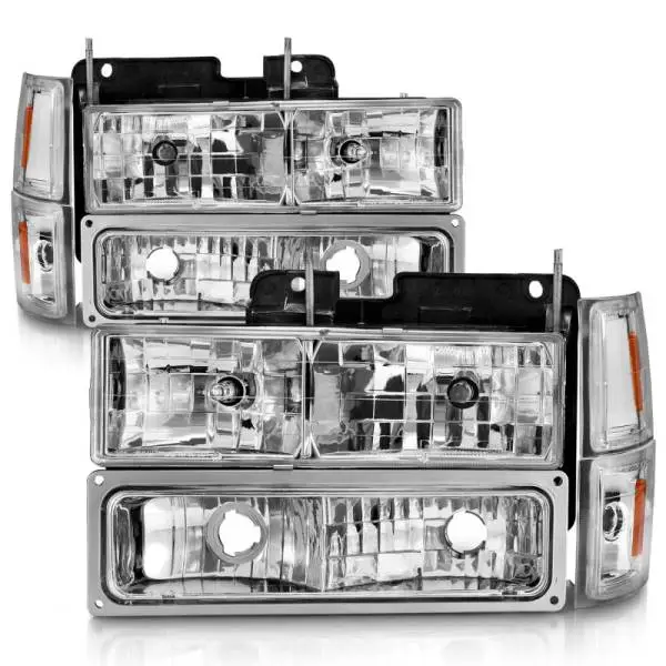 ANZO 88-98 Chevrolet C1500 Crystal Headlights Chrome w/ Signal and Side Marker Lights thumbnail 7