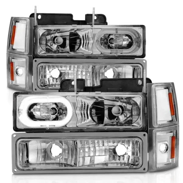 ANZO 88-98 Chevrolet C1500 Crystal Headlights Chrome Housing w/ Signal and Side Marker Lights thumbnail 8