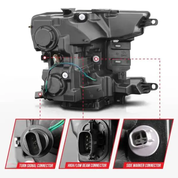 ANZO 2018-2020 Ford F-150 Projector Headlight w/ Plank Style Switchback Black Housing thumbnail 5