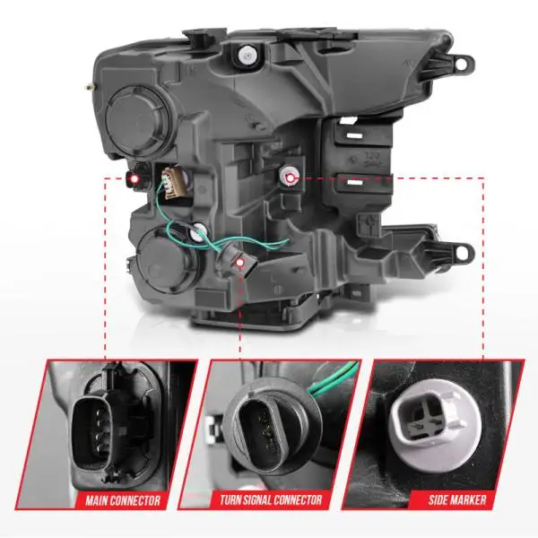 ANZO 2018-2020 Ford F-150 Projector Headlight w/Plank Style Switchback Chrome Housing thumbnail 11