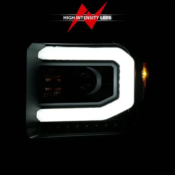 ANZO 2014-2015 GMC Sierra 1500 Projector Headlights w/ Light Bar Black Housing (Halogen Type) thumbnail 12