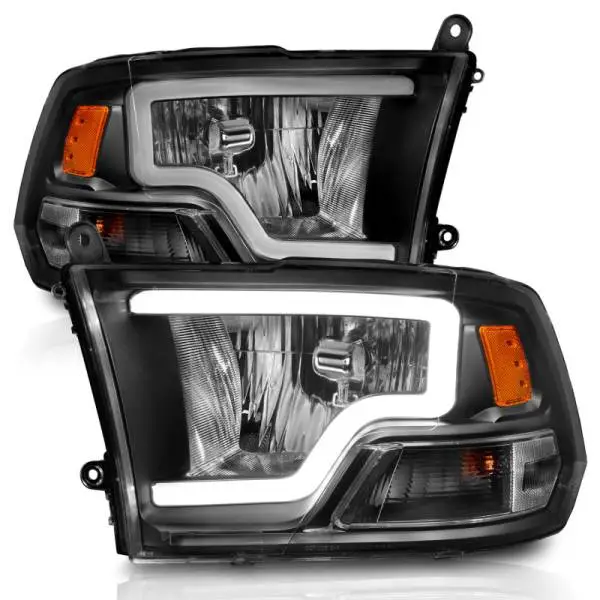 ANZO 2009-2018 Dodge Ram 1500 Crystal Headlights w/ Light Bar Black Housing thumbnail 3