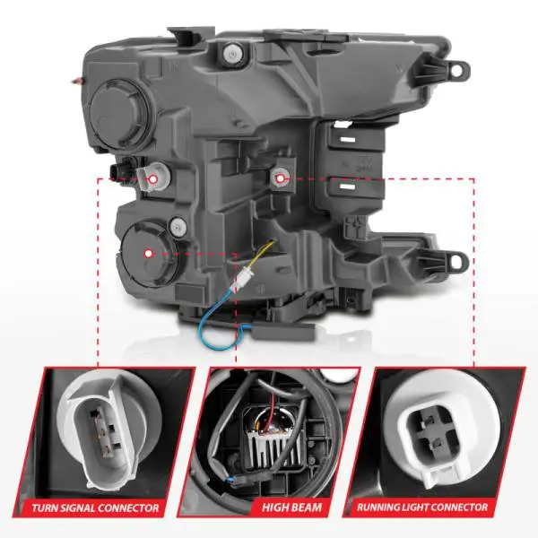 ANZO 18-20 Ford F-150 Full Led Projector Smoke Bar Style Headlights Black Amber thumbnail 12