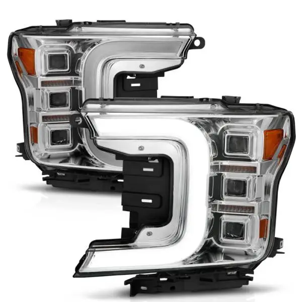 ANZO 18-20 Ford F-150 Full Led Projector Light Bar Style Headlights - Chrome Amber thumbnail 9