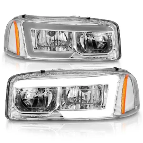 ANZO 99-17 GMC Sierra/Denali Headlights Chrome Amber (w/C Light Bars) thumbnail 3