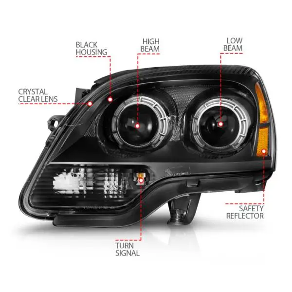 ANZO 99-17 GMC Sierra/Denali Headlights Chrome Amber (w/C Light Bars) thumbnail 6