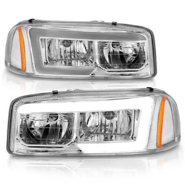 ANZO 99-17 GMC Sierra/Denali Headlights Chrome Amber (w/C Light Bars) thumbnail 8