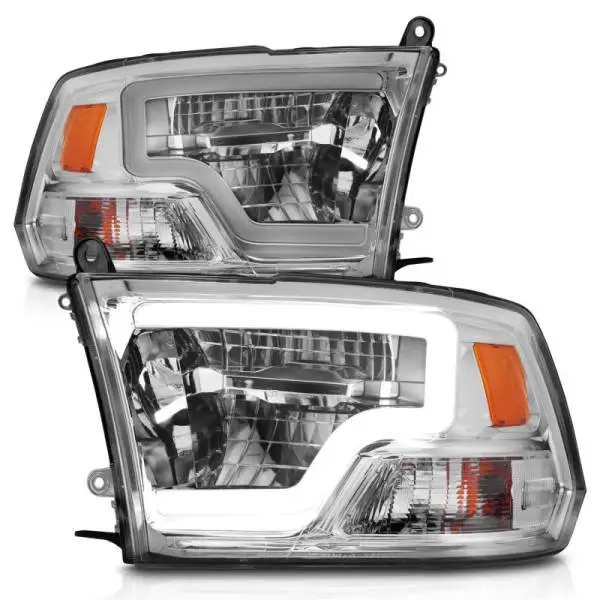 ANZO 2009-2020 Dodge Ram 1500 Full LED Square Projector Headlights w/ Chrome Housing Chrome Amber thumbnail 3