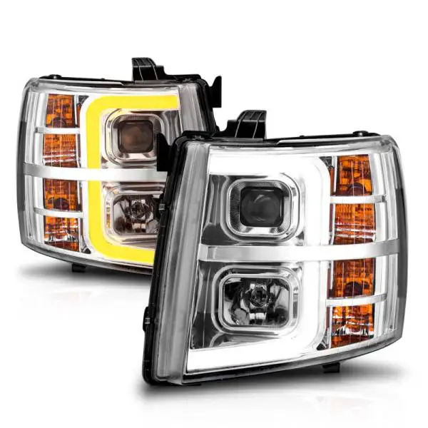 ANZO 2007-2013 Chevrolet Silverado 1500 Projector w/ Light Bar Chrome Housing w/ Sequential thumbnail 12