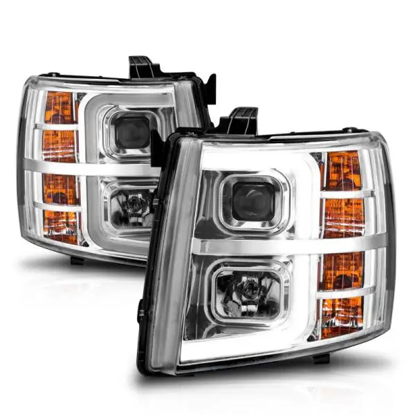 ANZO 2007-2013 Chevrolet Silverado 1500 Projector w/ Light Bar Chrome Housing w/ Sequential thumbnail 13