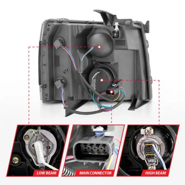 ANZO 2007-2013 Chevrolet Silverado 1500 Projector w/ Light Bar Chrome Housing w/ Sequential thumbnail 17