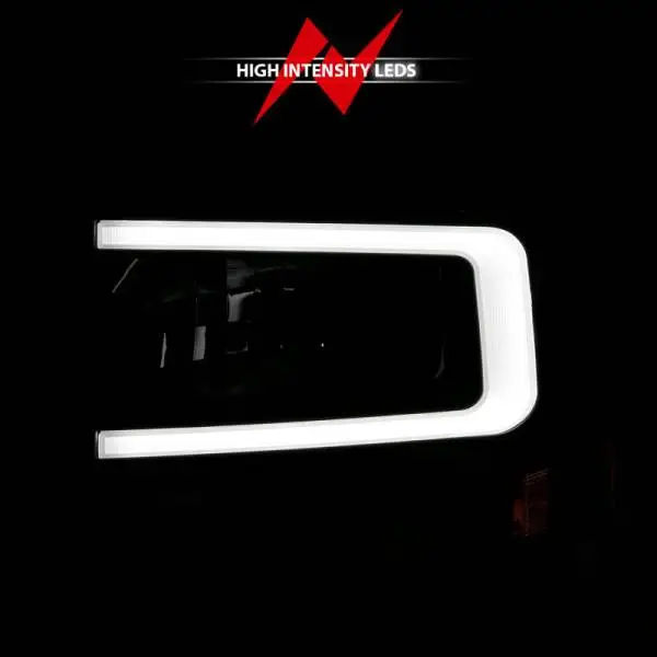 ANZO 99-04 Ford F250/F350/F450/Excursion (excl. 99) Crystal Headlights - w/ Light Bar Black Housing thumbnail 7
