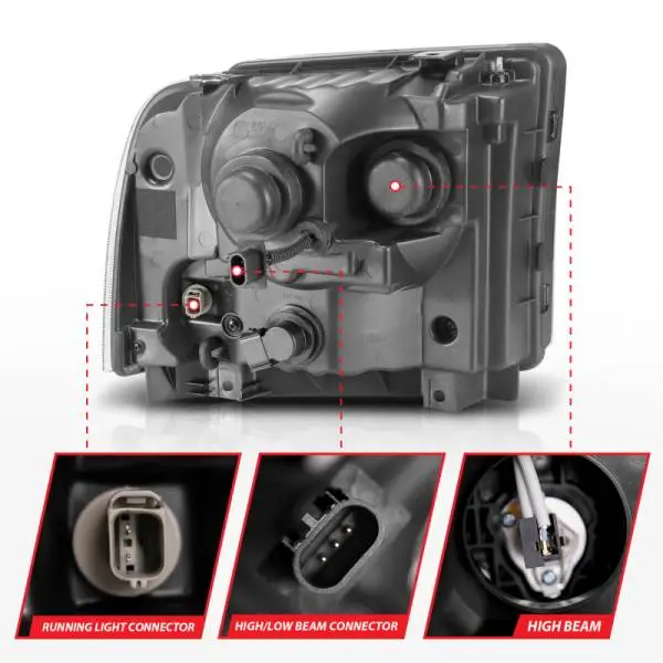 ANZO 99-04 Ford F250/F350/F450/Excursion (excl 99) Projector Headlights - w/Light Bar Chrome Housing thumbnail 11