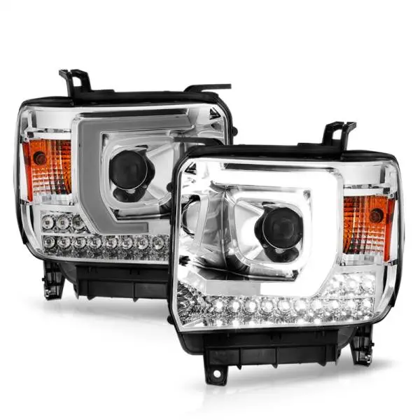 ANZO 14-15 GMC Sierra 1500/2500HD/3500HD Plank Style Projector Headlight - Chrome Housing thumbnail 3
