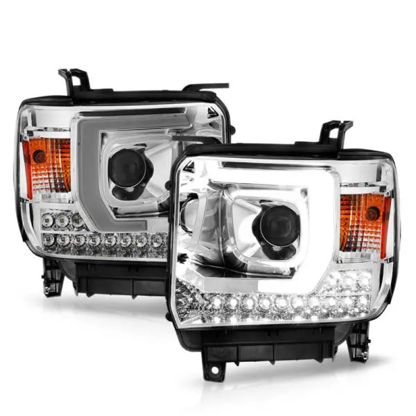 ANZO 14-15 GMC Sierra 1500/2500HD/3500HD Plank Style Projector Headlight - Chrome Housing thumbnail 8