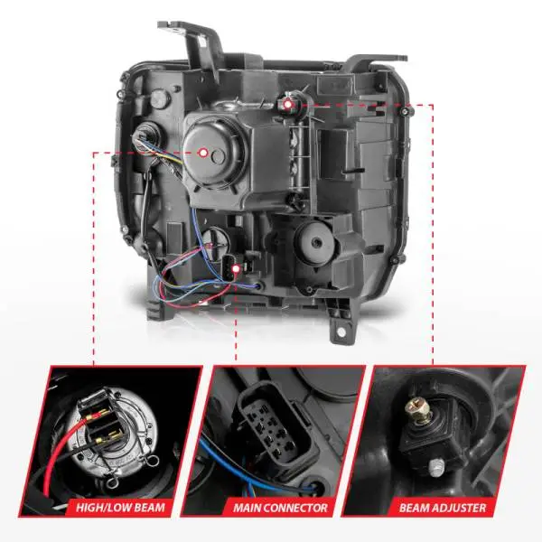 ANZO 14-15 GMC Sierra 1500/2500HD/3500HD Plank Style Projector Headlight - Chrome Housing thumbnail 11