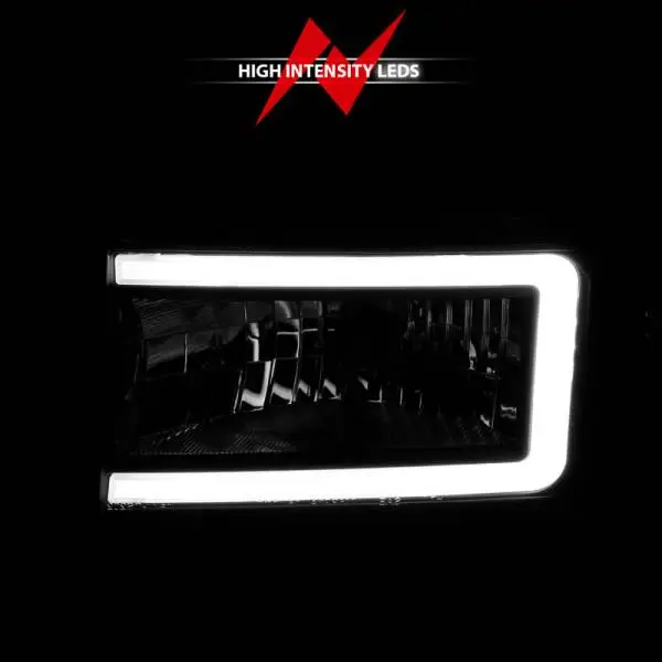ANZO 94-02 Dodge RAM Crystal Headlight - w/ Light Bar Black Housing image 12