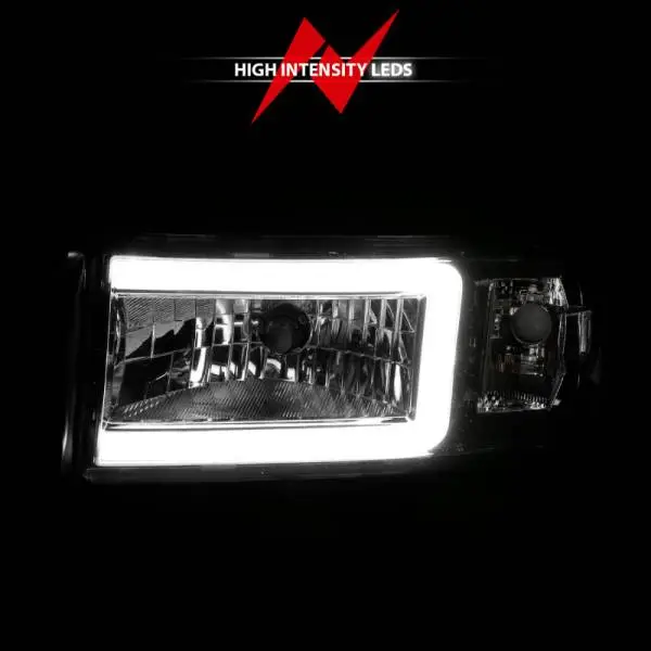 ANZO 94-02 Dodge RAM Crystal Headlight - w/ Light Bar Chrome Housing image 12