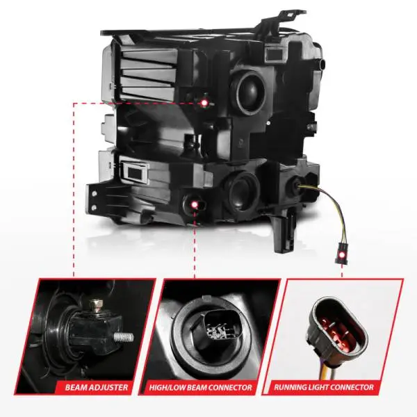 ANZO 19-22 Chevrolet Silverado 1500 LED Proj HL w/Lgt Bar SwBk Seq. Blk w/In. Light - Passenger Side thumbnail 13