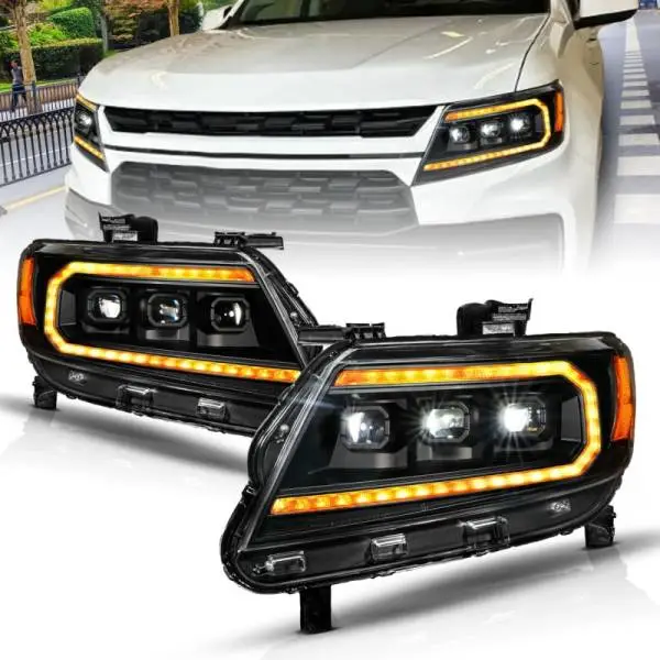 ANZO 15-22 Chevy Colorado Full LED Headlights w/ Initiation (Amber DRL) - Black thumbnail 7