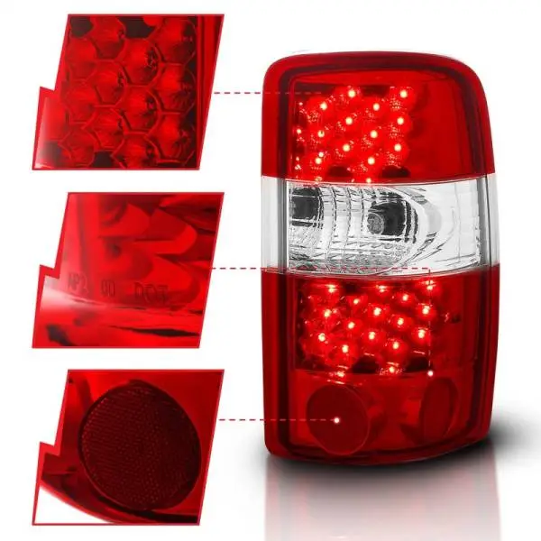 ANZO 2000-2006 Chevrolet Suburban LED Taillights Red/Clear image 9