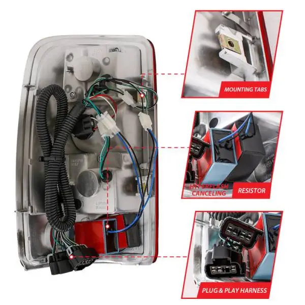 ANZO 2000-2006 Chevrolet Suburban LED Taillights Red/Clear image 12