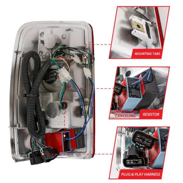 ANZO 2000-2006 Chevrolet Suburban LED Taillights Red/Clear image 13