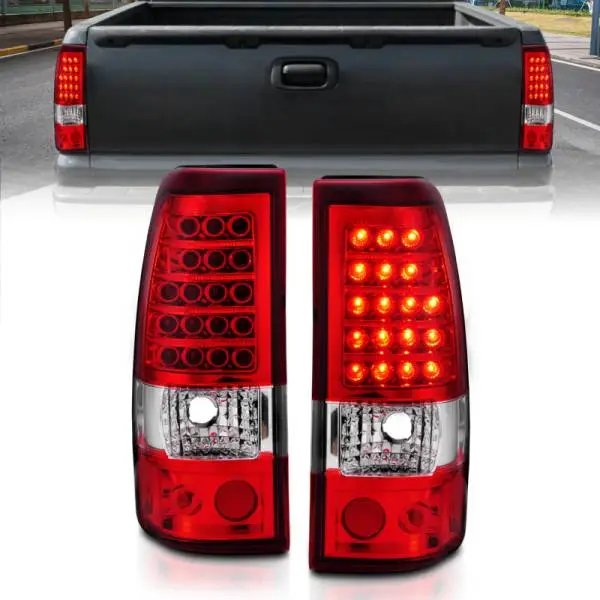 ANZO 2003-2006 Chevrolet Silverado 1500 LED Taillights Red/Clear image 6