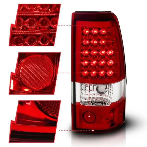 ANZO 2003-2006 Chevrolet Silverado 1500 LED Taillights Red/Clear image 10