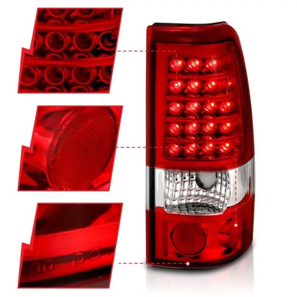 ANZO 1999-2007 Chevrolet Silverado 1500 LED Taillights Red/Clear image 10