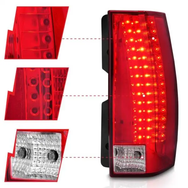 ANZO 2007-2014 Chevrolet Suburban LED Taillights Red/Clear - Escalade Look thumbnail 5