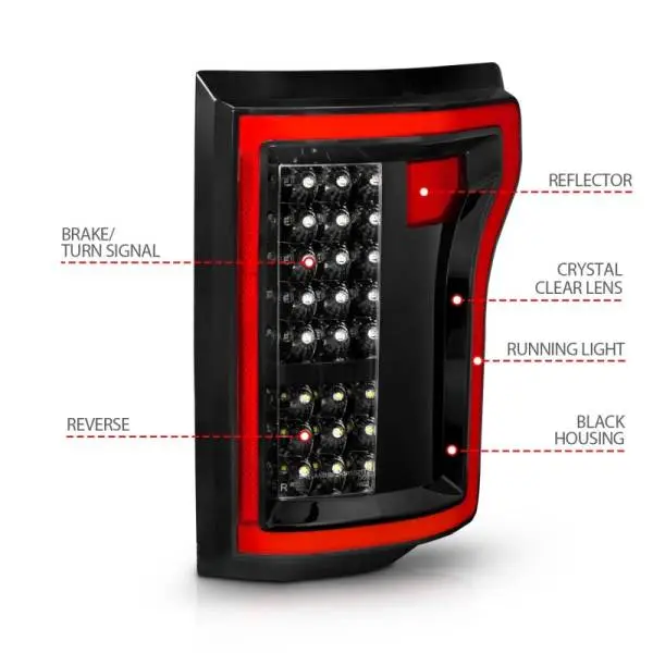 ANZO 2015-2016 Ford F-150 LED Taillights Black image 6