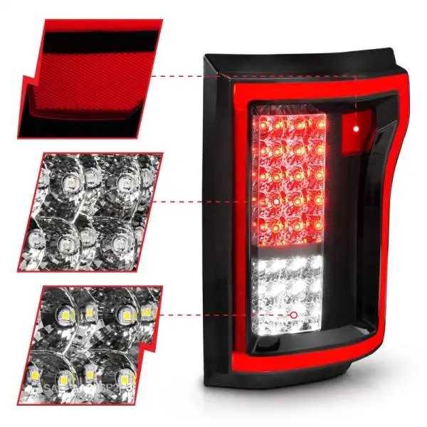ANZO 2015-2016 Ford F-150 LED Taillights Red/Clear image 5
