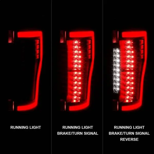 ANZO 2017+ Ford F-250 LED Taillights - Black/Clear image 4