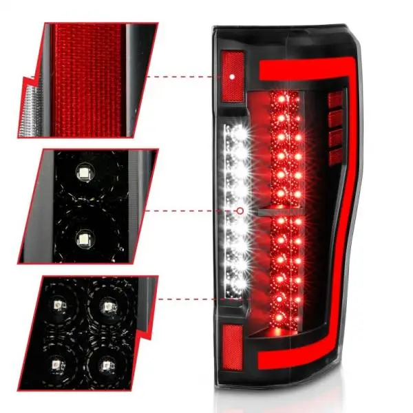ANZO 2017+ Ford F-250 LED Taillights - Black/Clear image 5