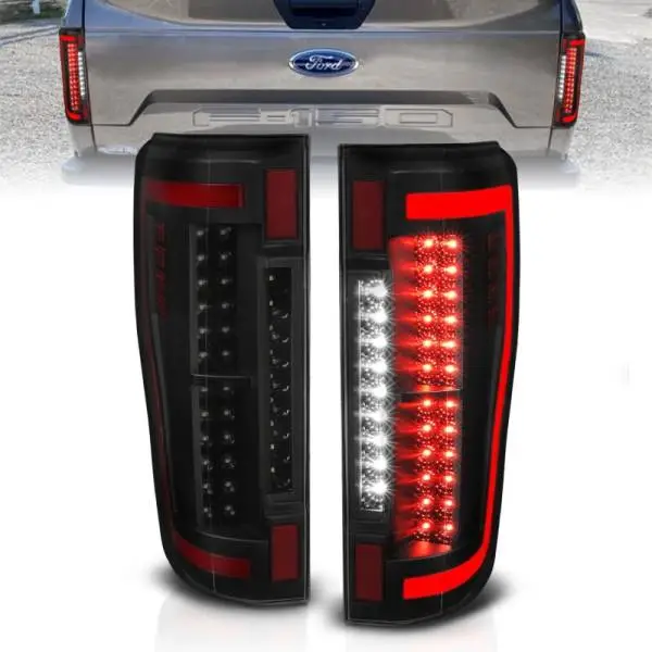 ANZO 2017+ Ford F-250 LED Taillights - Black/Smoke image 2