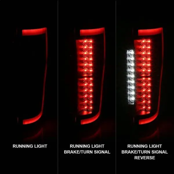 ANZO 2017+ Ford F-250 LED Taillights - Black/Smoke image 8