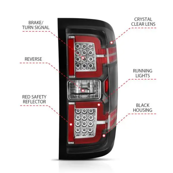 ANZO 2014-2018 Chevy Silverado 1500 LED Taillights Black thumbnail 4