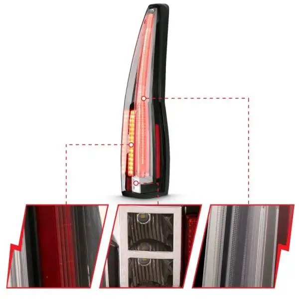 ANZO 2007-2014 Chevrolet Tahoe Led Taillights Red/Clear thumbnail 9