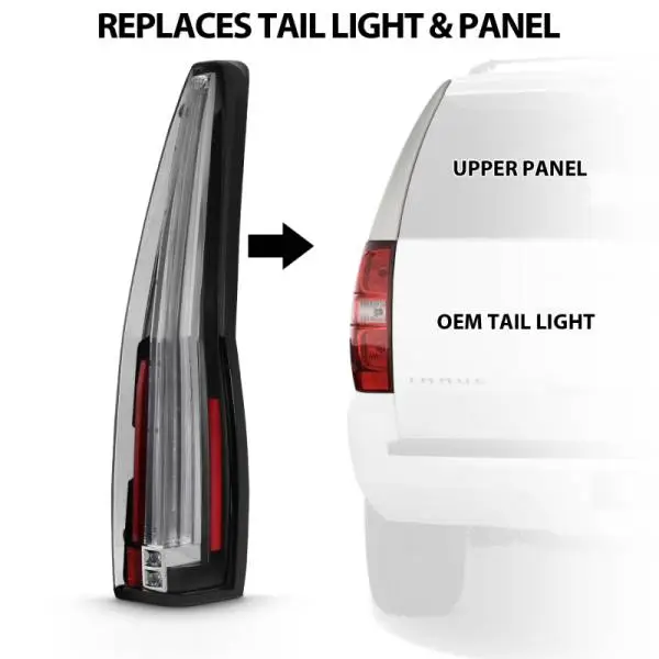ANZO 2007-2014 Chevrolet Tahoe Led Taillights Red/Clear thumbnail 17