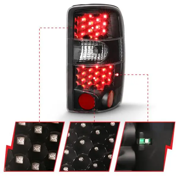 ANZO 2000-2006 Chevrolet Tahoe Led Taillights Black/Clear image 3