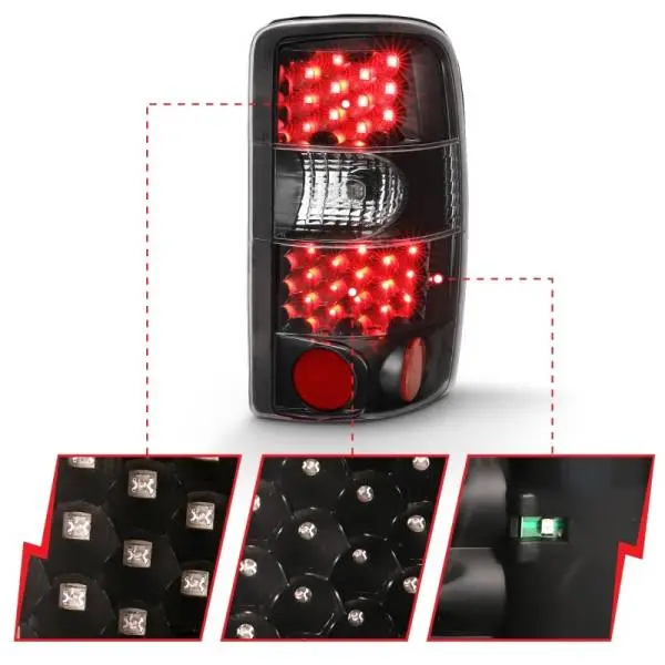 ANZO 2000-2006 Chevrolet Tahoe Led Taillights Black/Clear image 8