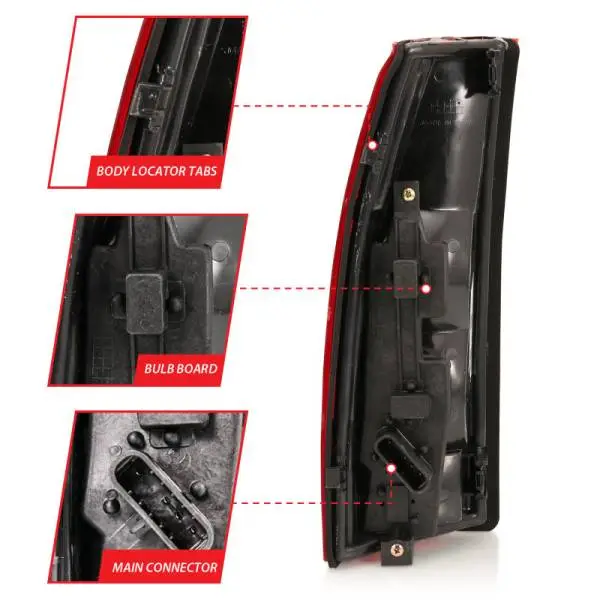 ANZO 1988-1999 Chevy C1500 Taillight Red/Clear Lens w/ Circuit Board(OE Replacement) thumbnail 5