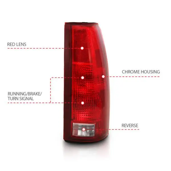 ANZO 1988-1999 Chevy C1500 Taillight Red/Clear Lens w/ Circuit Board(OE Replacement) thumbnail 9