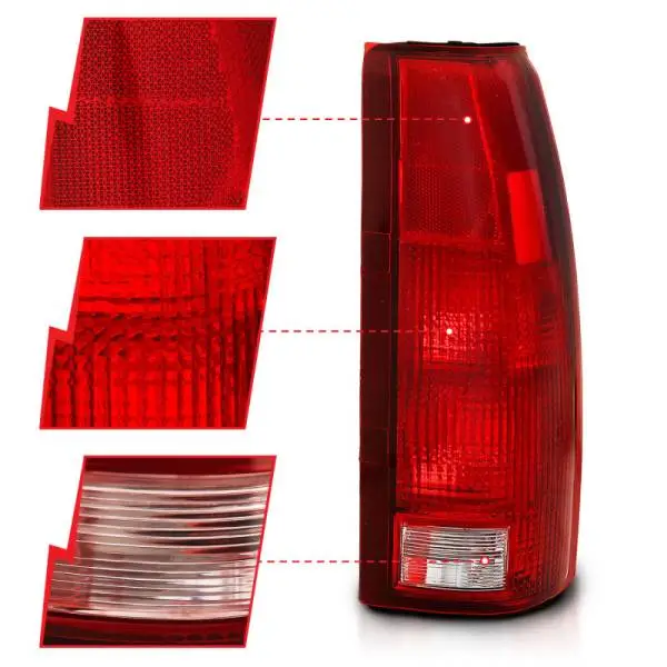 ANZO 1988-1999 Chevy C1500 Taillight Red/Clear Lens (OE Replacement) thumbnail 3
