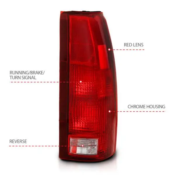 ANZO 1988-1999 Chevy C1500 Taillight Red/Clear Lens (OE Replacement) thumbnail 7