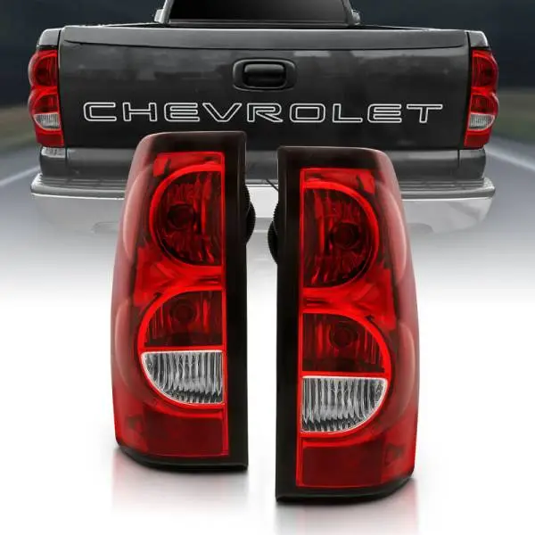 ANZO 2004-2007 Chevy Silverado Taillight Red/Clear Lens w/Black Trim (OE Replacement) image 2