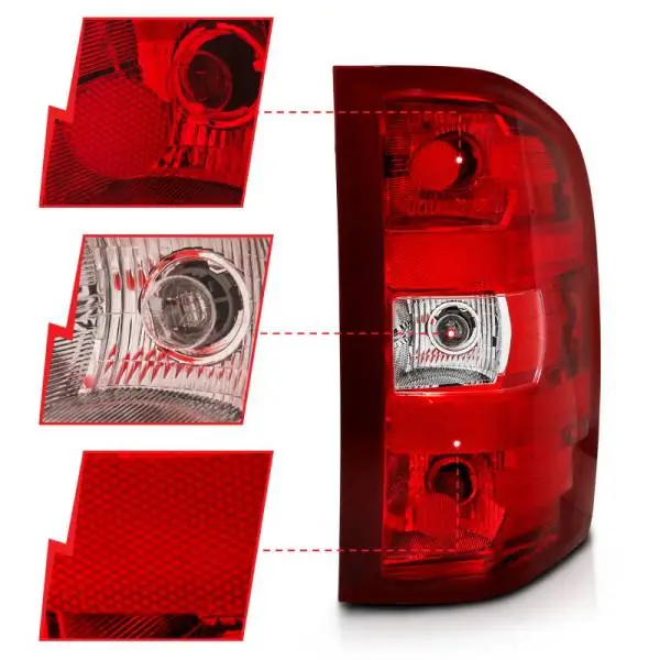 ANZO 2007-2013 Chevy Silverado Taillight Red/Clear Lens (OE Replacement) thumbnail 3